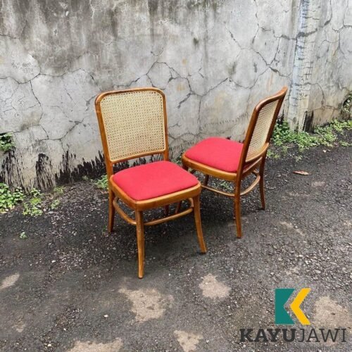 Kursi Cafe Kayu Jati Kombinasi Rotan