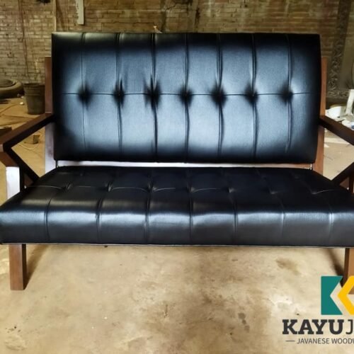 Sofa Tamu 3 Seater Kulit Minimalis Modern